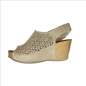 A. Giannetti Cork Wedge Peep Toes Size 40